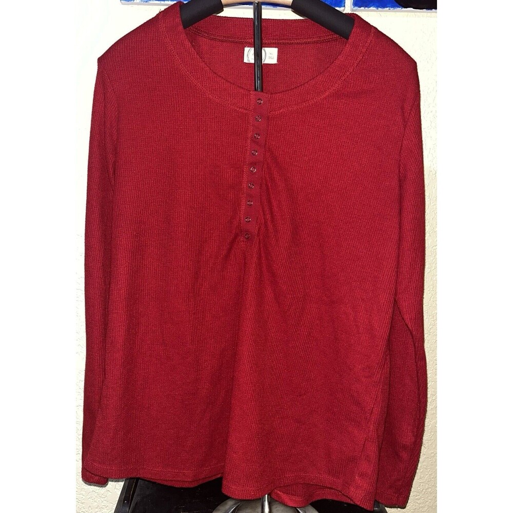 Maurices Red Henley Shirt  Womens Size XL